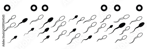 Konstfotografi Sperm icon set for fertility journey, reproductive medicine, conception process,