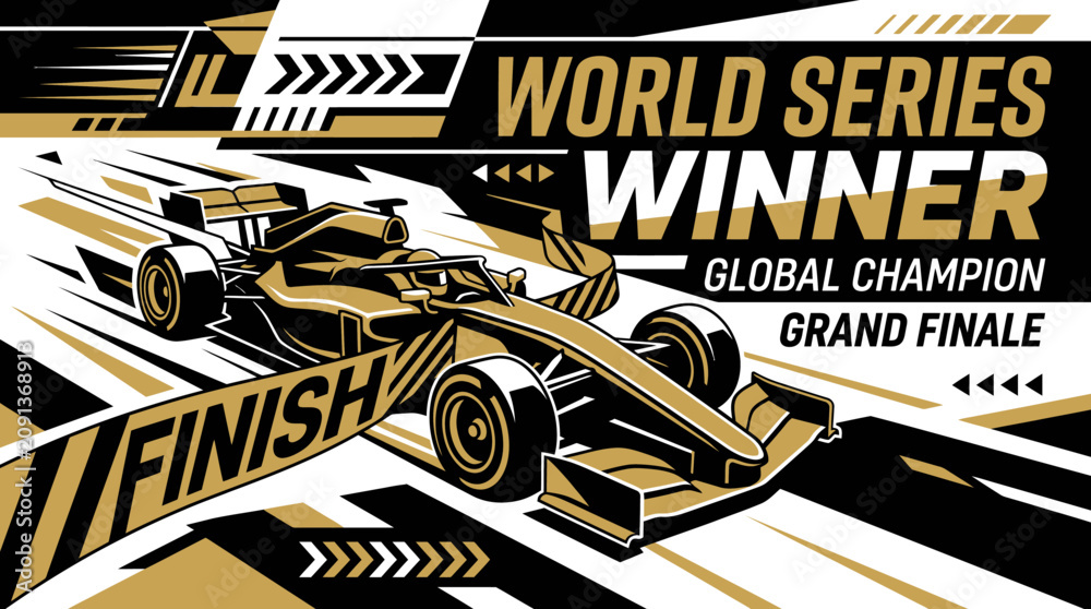 Obraz premium Formula One Race Car Victory World Series Champion Grand Finale Winner