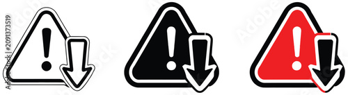 Foto Low Urgency Status Warning Icon Set Featuring Priority Alert Notification Risk L