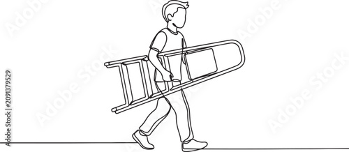 man carrying folding chair