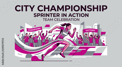 City Championship Sprinter In Action With Team Victory Celebration