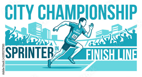 City Championship Sprinter Reaching The Finish Line