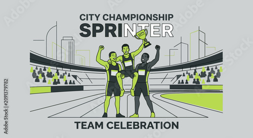 City Championship Sprinter Team Celebration Trophy Victory