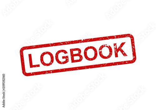 Canvastavla Red vintage logbook stamp with distressed texture illustration