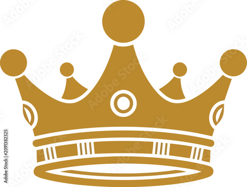 Foto Golden royal crown icon with decorative details