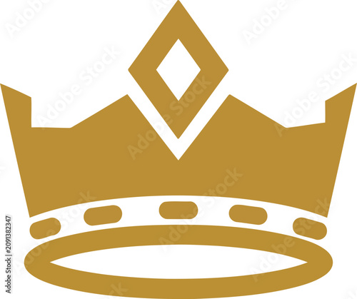 Quadro su tela Gold crown icon, royal symbol of power and authority
