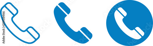 Fotografía Set of telephone handset icons in different styles isolated on white background