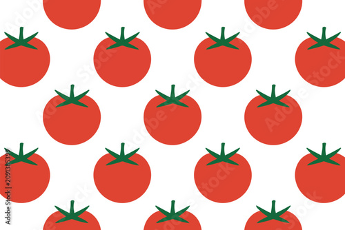 Seamless pattern with tomatoes isolated on white background