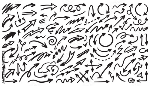 Hand Drawn Arrow Scribbles Vector Design Art