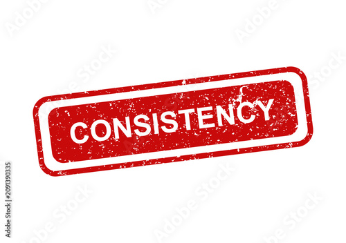 Fotografía Red consistency stamp with bold text on white illustration