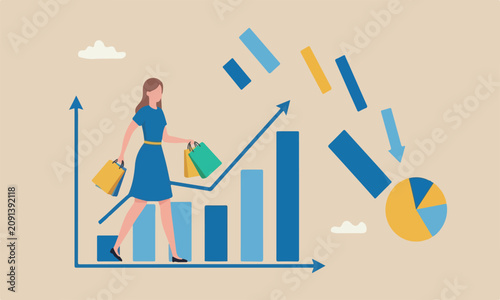 Canvastavla Customer lifetime customer, advertising or marketing cost concept, young custome