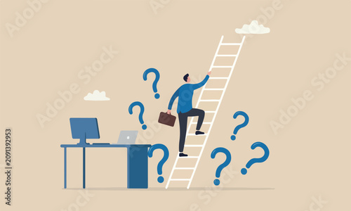 Billede på lærred Career path or promote, occupation or ladder of success, growth step or progress