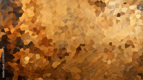 Fotografie Mosaic pattern with shades of brown and gold in a pixelated style  abstract desi