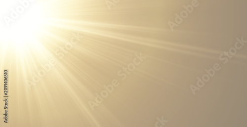 Schilderij op canvas Rainbow Sunbeam Overlay for Travel Agency Brochures: Golden Bokeh Light Backgrou