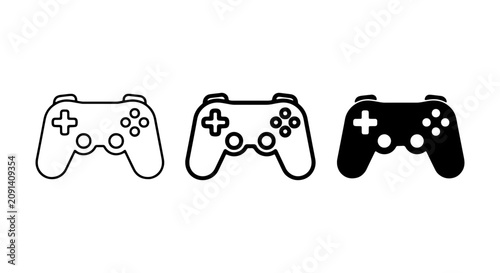Video Game Controllers, Gaming Joysticks, Retro Console Input Devices, Digital Entertainment Icons