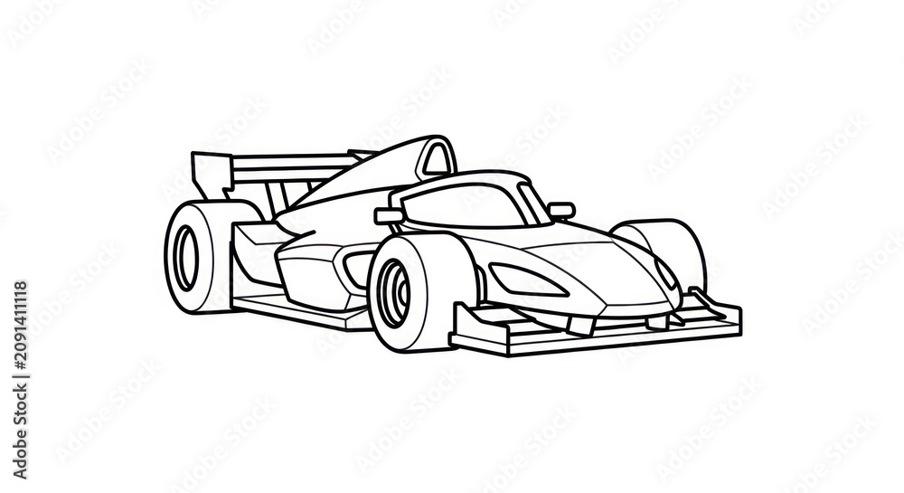 Obraz premium Racing car speed illustration outline.