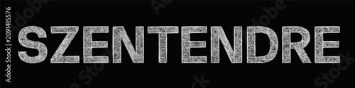 Obraz na plátně Black and white sketch Szentendre text design element