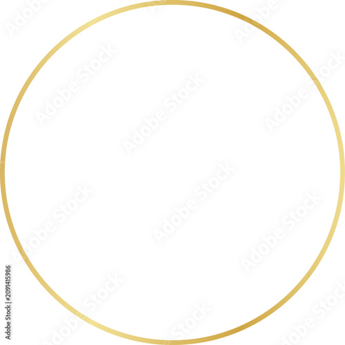 Gold circle frame isolated on white background