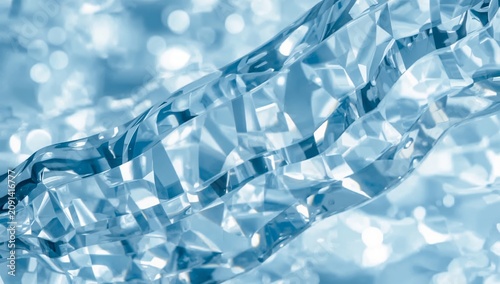 Layers of Clear Glass With Bubbles and Reflections Seen From Above in a Brigh...