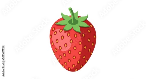 Fresh red strawberry illustration.