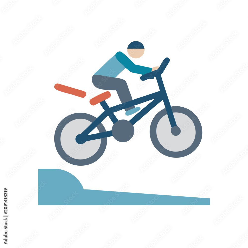 Obraz premium Minimalist BMX Bike Trick: Jump and Action Sports