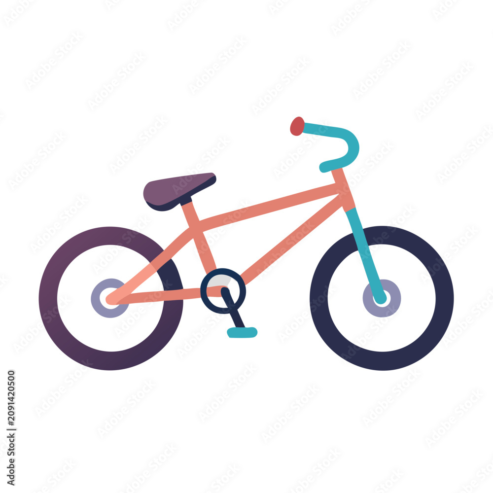 Fototapeta premium Stylized Bicycle Vector Illustration on Black Background