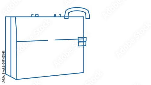 Clean flat vector line icon of an upright suitcase for travel services, suited to booking platforms, airport signs, and vacation checklists.