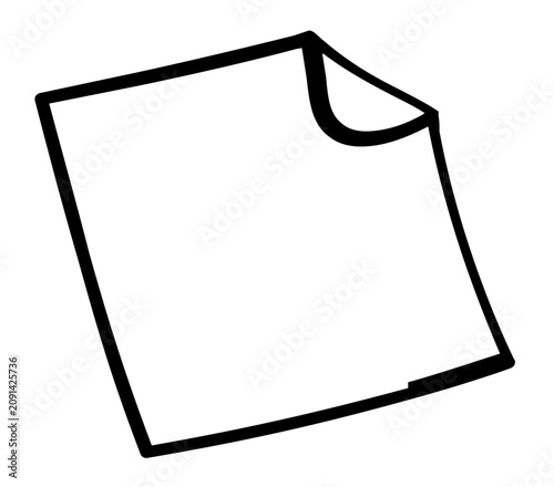 A clean flat vector line icon of sticky note sheets, ideal for reminder widgets, project planning screens, office signage, and study resources.