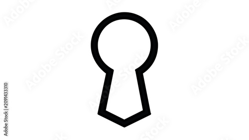 Clean flat vector line icon of a minimalist keyhole, ideal for privacy settings, login screens, secure access labels, or simple interface navigation.