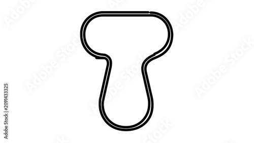 Simple clean flat vector line icon of a keyhole for representing private access, hidden features, secure doors, or authentication in digital layouts.