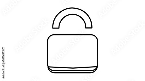 Minimal clean flat vector line icon showing a secure lock, suitable for password managers, protected accounts, and safe checkout flows.