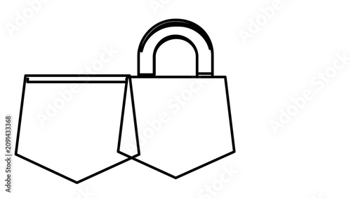 Simple clean flat vector line icon of a locked padlock, useful for encrypted folders, private dashboards, and secure app navigation.