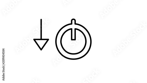 Simple clean flat vector line icon featuring an arrow in a bullseye, perfect for objective setting, marketing aims, and success themes.
