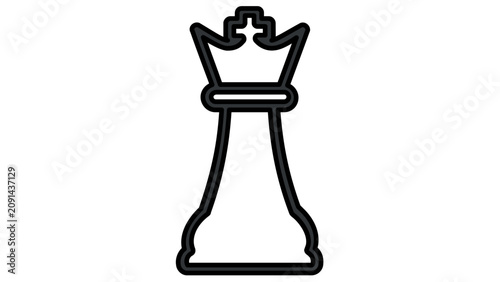Clean flat vector line icon of a chess piece, suitable for strategic thinking, board game menus, lesson materials, and tournament graphics.