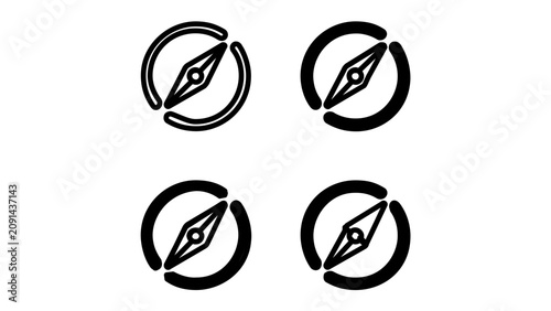 Clean flat vector line icon of a compass idea concept, useful for navigation, strategy planning, travel apps, or creative direction themes.