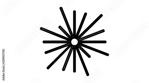 A clean flat vector line icon of a spark for ideas, ideal for creative workflow, knowledge sharing, innovation labels, and digital products.