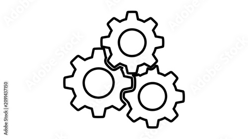 Minimal clean flat vector line icon featuring a gear inside a head, useful for AI tools, cognitive systems, smart automation, and innovation.