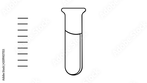Minimal clean flat vector line icon featuring a beaker flask, perfect for chemistry lessons, lab services, research tools, or testing apps.