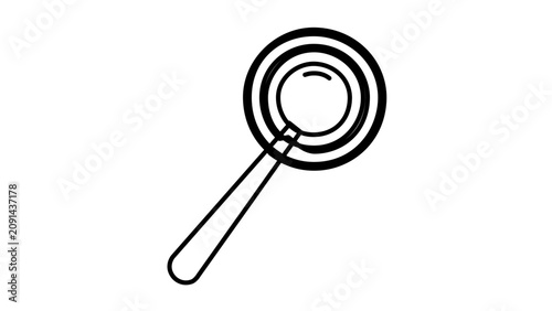 This clean flat vector line icon presents a sparkling magic wand, suited for special effects, fantasy themes, editing, and playful UI.