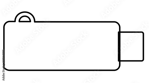 A clean flat vector line icon showing a simple USB drive for data transfer, useful in cloud storage apps, tech guides, and device settings.