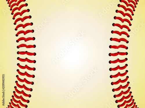 Seamless baseball stitching pattern background for sports design, yellow