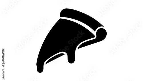 Clean flat vector line icon of a pizza slice, ideal for pizzeria menus, food delivery apps, snack labels, and casual dining branding.