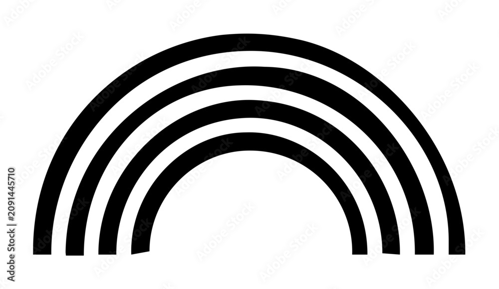 Obraz premium A clean flat vector line icon showing a simple rainbow, useful for climate apps, diversity themes, kids activities, and uplifting web layouts.