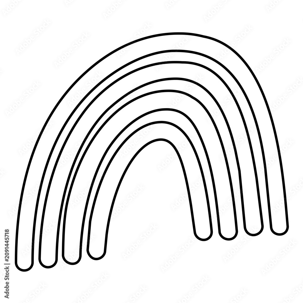 Obraz premium A clean flat vector line icon of a rainbow after rain, suited to forecast widgets, optimism badges, event flyers, and nature infographics.