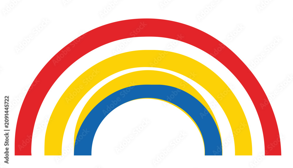 Obraz premium A clean flat vector line icon of a minimalist rainbow, made for environmental charts, pride labels, nursery decor, and positive app menus.