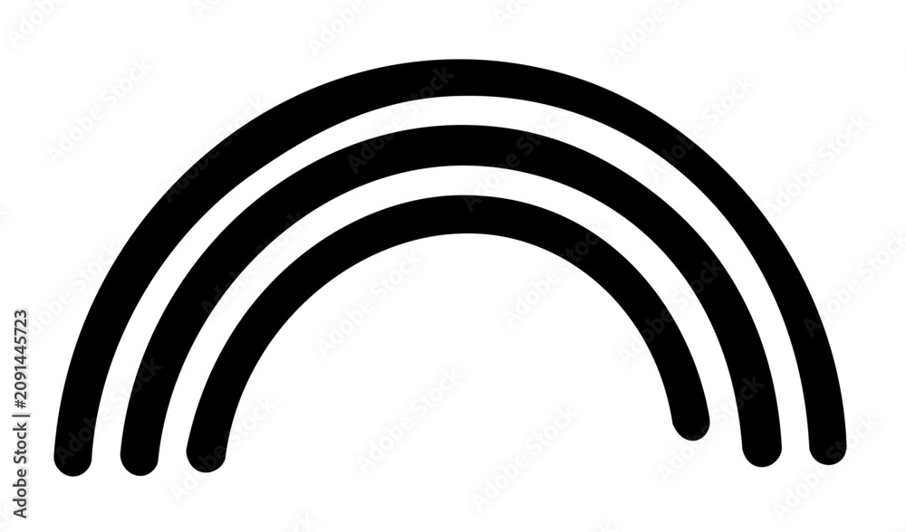Obraz premium A clean flat vector line icon depicting a rainbow arch, perfect for equality campaigns, weather dashboards, and bright lifestyle branding.