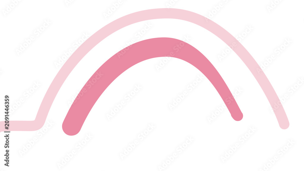 Obraz premium A clean flat vector line icon of a minimal rainbow, ideal for wellness messaging, equality campaigns, weather labels, and friendly interface elements.