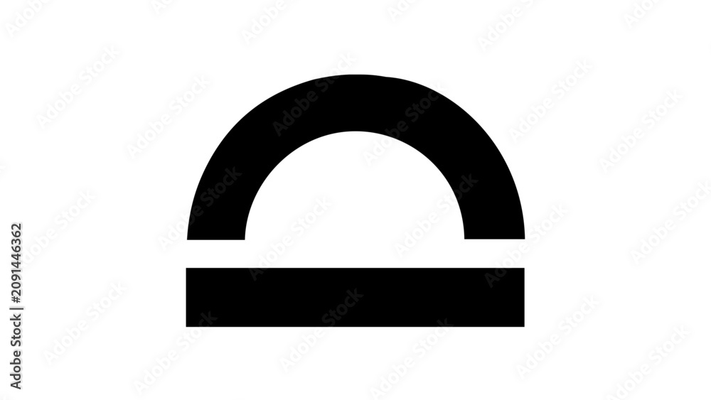 Fototapeta premium A clean flat vector line icon showing a simple rainbow, suitable for inclusive branding, weather apps, educational resources, and playful layouts.