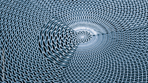 Canvastavla Close-up of a 3D-printed industrial metal component with complex matrix mesh structure