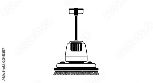 Photos Floor scrubbing machine silhouette against a white background a cleaning equipme